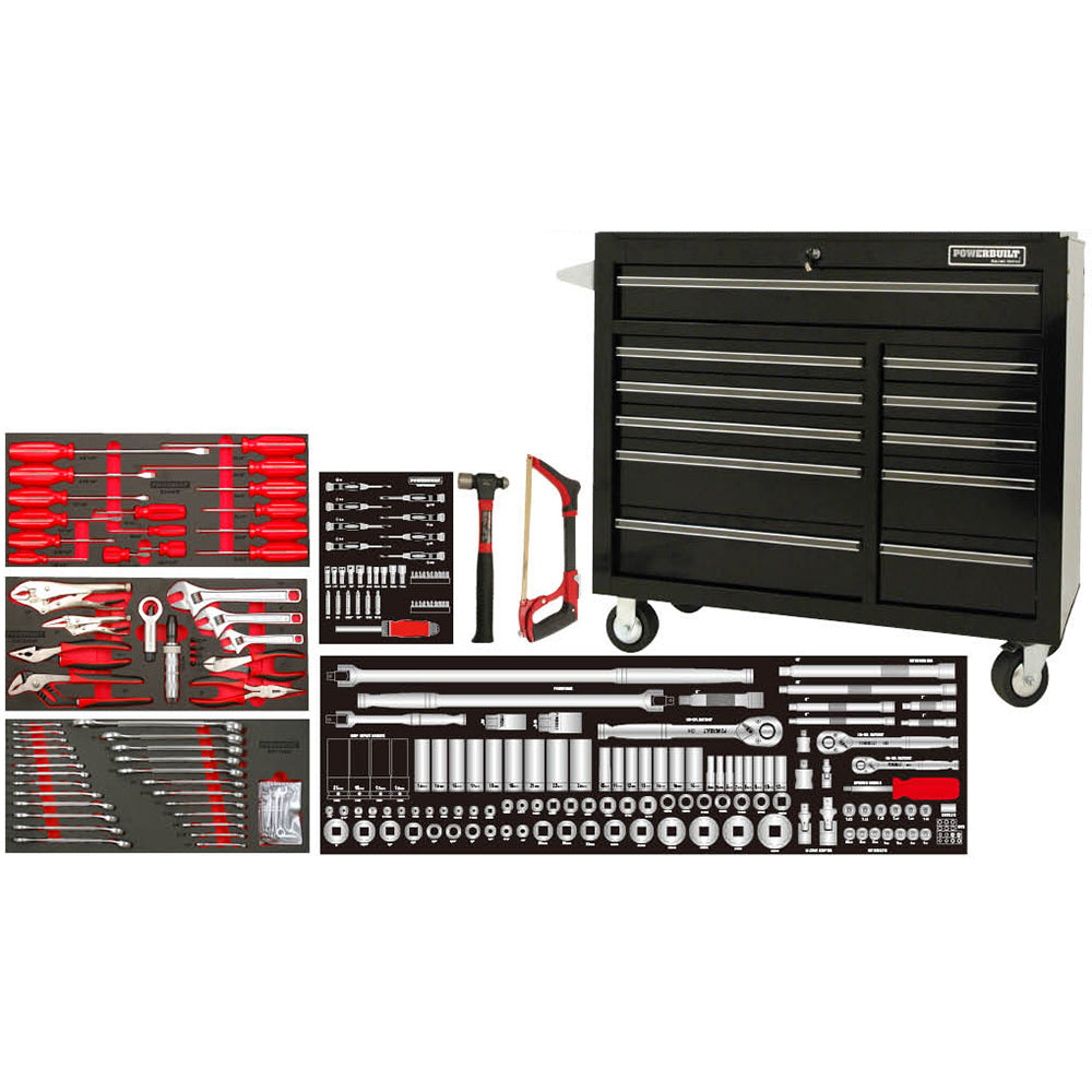 Powerbuilt 253pc 41in Roller Cabinet & Assorted Tools
