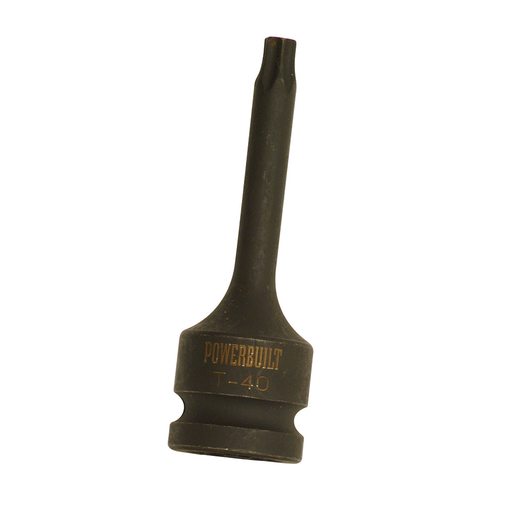 Powerbuilt 1/2in Dr x T-40 Male Torx Long Series Impact Socket