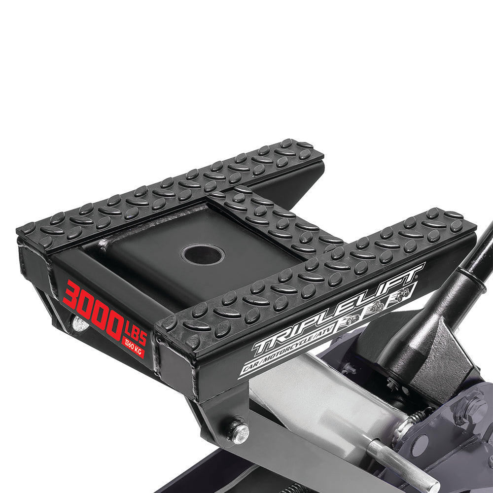 Powerbuilt 1.5 Ton / 1,360kg Big Wheel Triple Lift Garage Jack