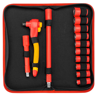 Powerbuilt 3/8in Dr 13pc VDE Socket Set W/Storage Case
