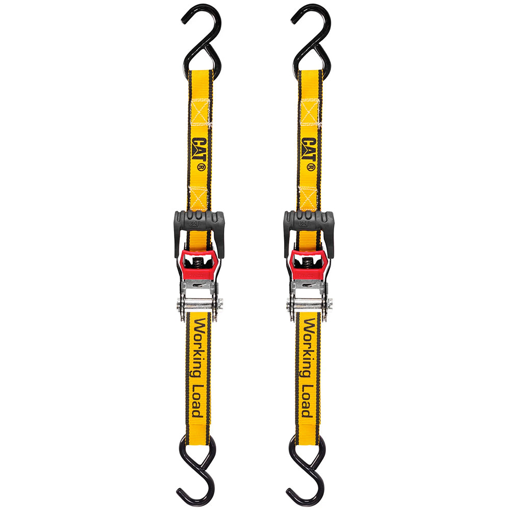 Cat 3.6M x 25mm, 2pk Ratchet Tie-Down Strap - 400KG