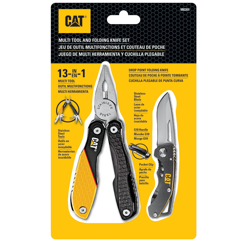 Cat Multi Tool and Folding Skeleton Knife Set