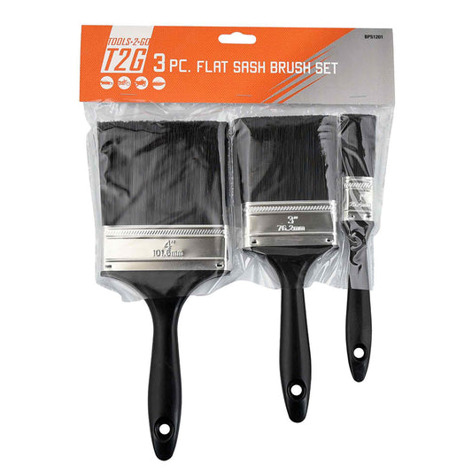 3pc Flat Sash Paint Brush Set