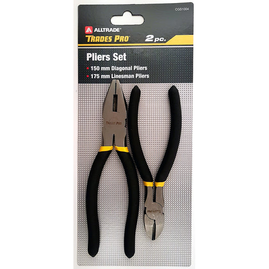 Trades Pro 2pc Pack 150mm/6in Diagonal & 175mm/7in Linesman Pliers