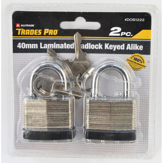 Trades Pro 2pc Padlock, Keyed Alike