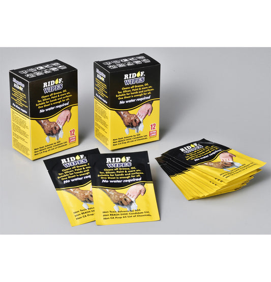 Ridof 12pk Industrial Wipes (Individually Wrapped)