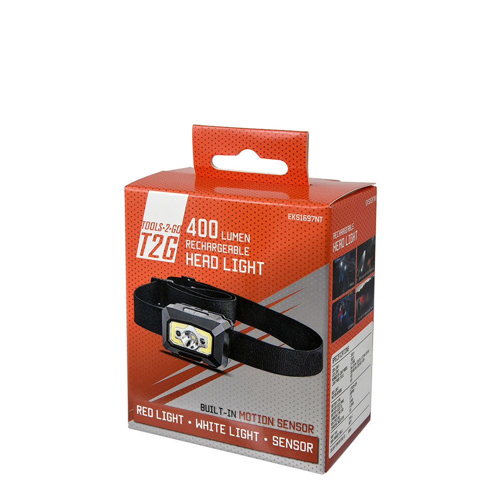 Tools-2-Go Rechargable Head Light 400Lm