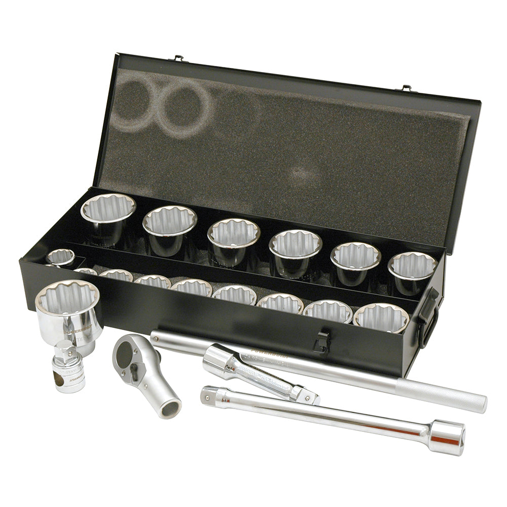 Powerbuilt 1in Dr 22pc Metric Socket Set