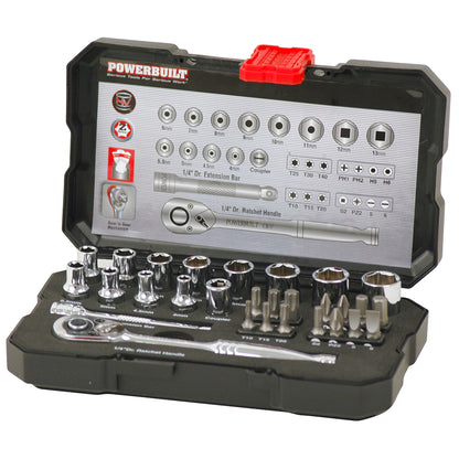Powerbuilt 1/4in Dr 30pc Metric Socket Set