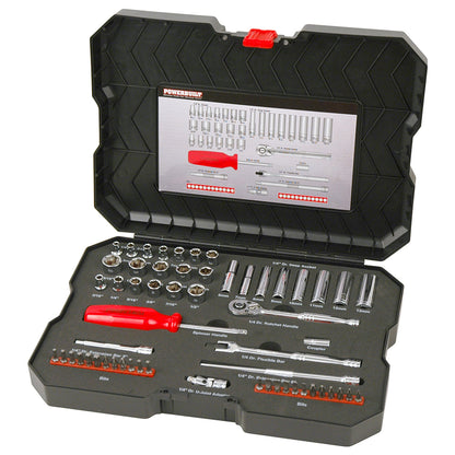 Powerbuilt 1/4in Dr 58pc Combination Socket Set