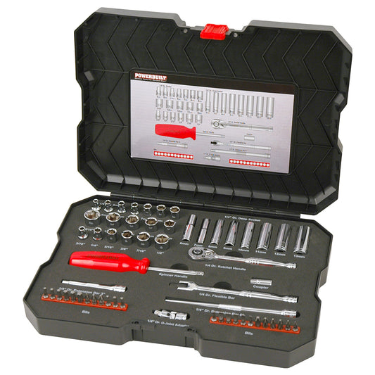 Powerbuilt 1/4in Dr 58pc Combination Socket Set