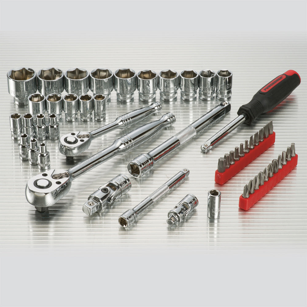 Powerbuilt 1/4in Dr, 3/8in Dr 53pc Metric Socket Set