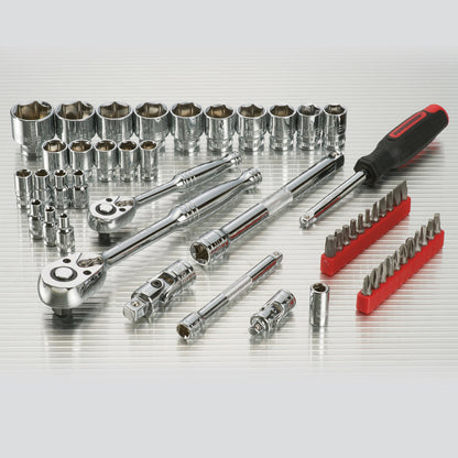 Powerbuilt 1/4in Dr, 3/8in Dr 53pc Metric Socket Set