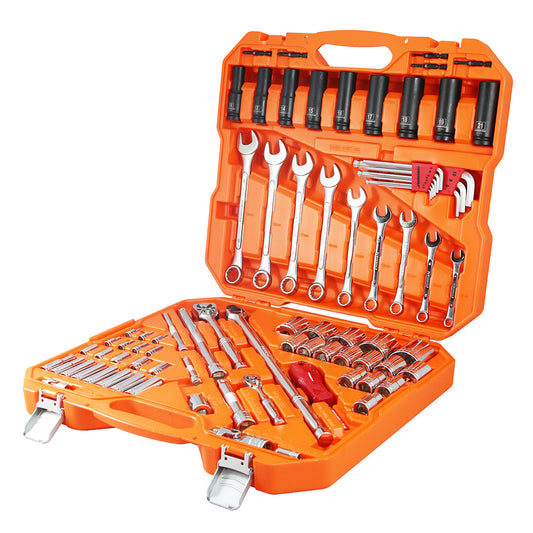 Powerbuilt 1/4in Dr, 1/2in Dr 81pc Metric Tradie Tool Set