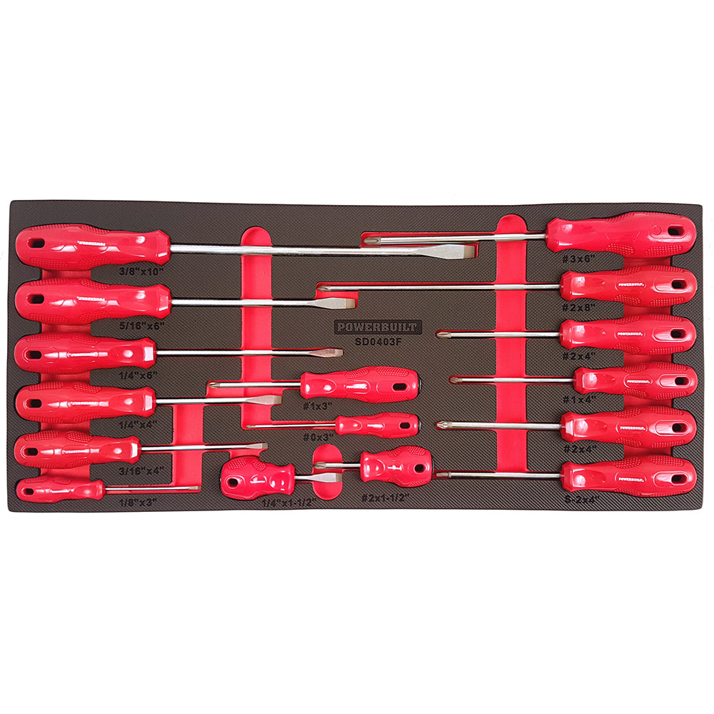 Powerbuilt 17pc Screwdriver Tray