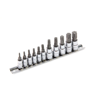 Powerbuilt 1/4in Dr 3/8in Dr 11pc Star / Torx Bit Socket Set