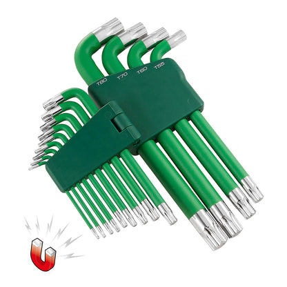 Powerbuilt 13pc Jumbo Long Magnetic Star/Torx Key Wrench Set