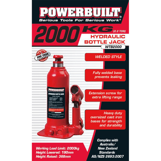 Powerbuilt 2.2 Ton / 2000kg Bottle Jack