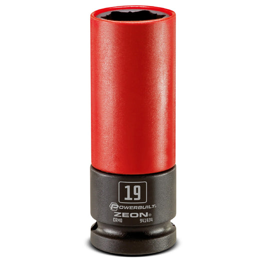 Powerbuilt 1/2in Dr 19mm 6pt ZEON Wheel Nut Impact Socket
